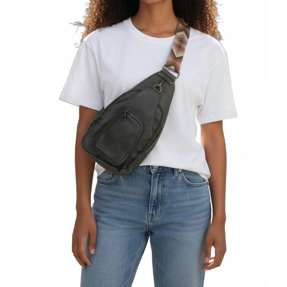 NEW BELLA + CARINA women's front adjustable crossover body bag with atzec strap - Picture 2 of 7